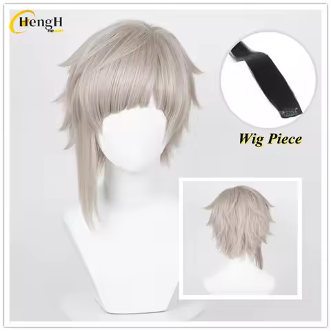In Stock Synthetic Anime Nakajima Atsushi Cosplay Wig Long 30cm Lotus Root Gray Cosplay Anime Wig He