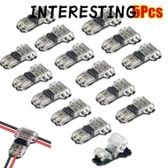 INTERESTING 1/5Pcs Pluggable Wire Connector, 2 Pin Quick Splice Electrical Cable Crimp, No Stripping