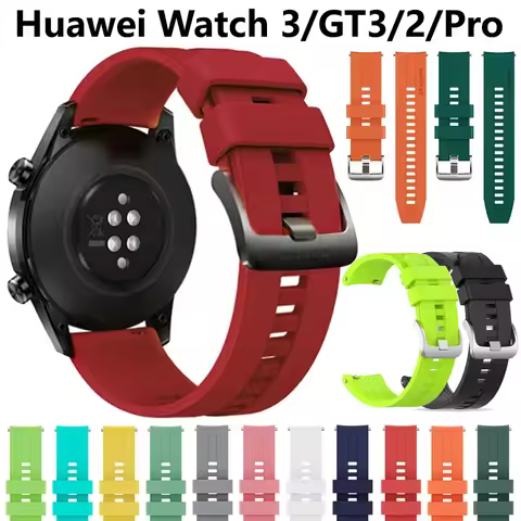 22mm Watch Gt 2 Strap For Huawei Watch gt 2/2e/3 pro 46MM Strap Silicone Wrist Bracelet correa Samsu