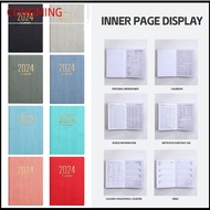 CONGMING Pocket 2024 Agenda Book with Calendar A7 Notebooks High Quality Diary Weekly Planner School Office