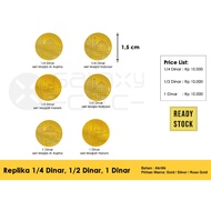 REPLIKA Replica 1/4 Dinar, 1/2 Dinar, 1 Dinar - Acrylic Gold Mirror