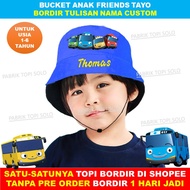 Tayo Friends Hat and Bucket Friends Tayo Kids Embroidered Name Children Ages 1 - 6 Years