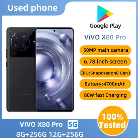 VIVO X80 Pro 5g SmartPhone Snapdragon 8 Gen 1 6.78inch QHD 4700Mah 80W 50W Wireless Charge NFC 50MP 