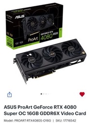 全新Asus GeForce RTX 4080 super video card 顯示卡
