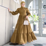 Evina Dress - Modern Korean Style Hijab Dress, Luxury Princess Toyobo Material, Latest Layered Dress