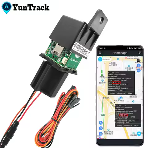 4G Motorcycle Car Relay GPS Tracker hide Tracking Towed away move ACC status SMS Alarm shock call Lo
