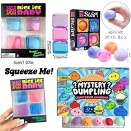 NeeDoh Nice Ice Baby Squishy Ice Cube Toys Stress Relief Fidget Squeeze Toys for Anxiety and Boredom