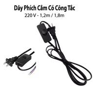 Plug cord with switch 1.8m long extension plug socket - QT-lighting