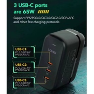LDNIO Q367 65W Super Fast Charging Charger 3 PD Output 65W Super Fast Charging Universal Type-C to T