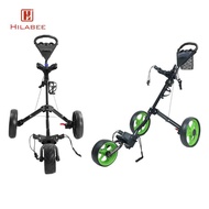 HILABEE Golf Push Trolley Lightweight 3 Wheel Caddy Cart for Golf Bag Foldable Push Pull Golf Cart G