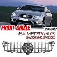 For Mercedes Benz CLS W219 CLS350 CLS500 CLS550 2005-2007 Chrome Black AMG Stely Bumper Grille, Car 