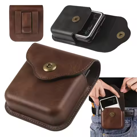 Universal Leather Phone Bag for Flip Phones Galaxy Z Flip3 Flip8 Flip5 Flip6 Flip7 HuaWEI p50 Pocket