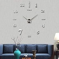 Wall Clock,Modern DIY Large Wall Clock Kit 3D Mirror Surface Sticker Big Watch for Home Office Room