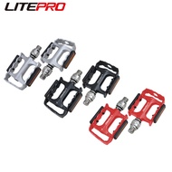 Litepro For Brompton Folding Bike 3 Sealed Bearing Pedal Titanium Alloy Axle Bicycle Quick Release 412 Steel Axis Pedals 383g