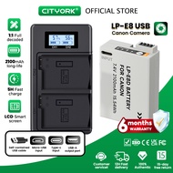 Cityork LP-E8 E8 2100mAh USB Battery + LCD Dual Charger For Canon Camera 600D 550D 650D 700D EOS Reb