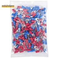 200pcs 16-14 AWG Red Blue Wire Connector Insulated Fork Terminal #4
