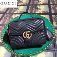 LV_ Bags Gucci_ Bag 498100 Black quilted shoulder Women Shopping Handbags Shoulder B WZ53