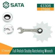 SATA Shortkunci ring pas 43308 Full Polish Stubby Ratcheting Wrench 17 mm Sata Tools