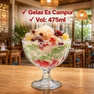 6pcs 425ml Mixed Glass Ice Cups (set of 6 pcs) Es Teler Glasses/ Glass Bowls Glass Cups Footed Glass