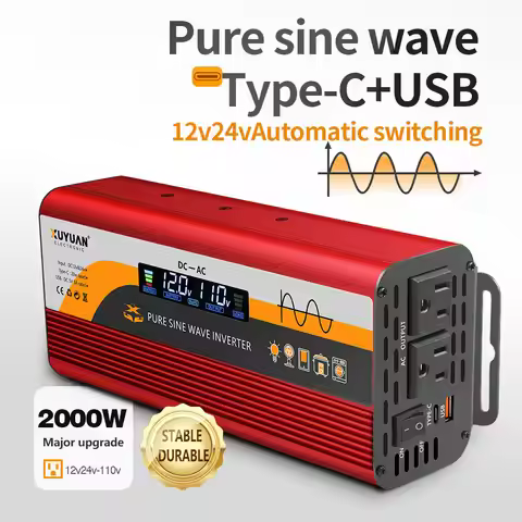 2kW XUYUAN inverter 12V24V to 110V pure sine wave converter Yacht/car travel power inverter 60Hz Ame