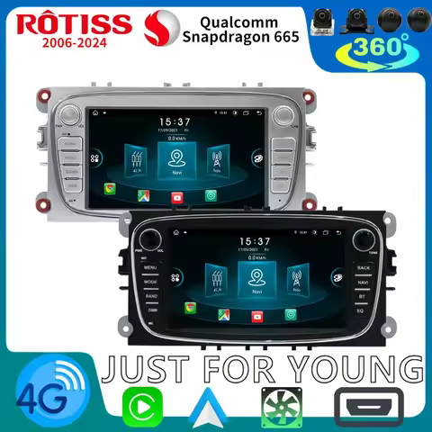 Rotiss 4G WiFi Android 12 8G+256G Car GPS Radio Autoradio For Ford Mondeo Galaxy Focus S-Max Bluetoo