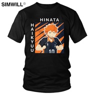Haikyuu Karasuno Tee Men Retro Short Sleeve Cotton T Shirt Anime Manga Volleyball Shoyo Hinata T-shi