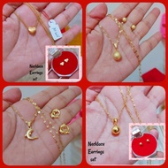 10k Gold Necklace Earrings Set