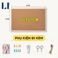 Bảng ghim gỗ bần tặng kèm sticker ghim dây móc treo đinh. Bảng ghim giấy note tranh ảnh postcard