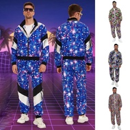 Men's Costume 80s 90s Suit Party Disco Outfit Men's Costume Tracksuit for Carnival