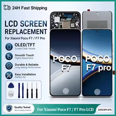 OLED For Xiaomi Poco F7 Display 25053PC47G LCD Touch Screen Assembly For Poco F7 Pro LCD 24117RK2CG 