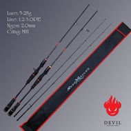 Cần câu lure cao câp Red Devil carbon xoắn X toàn thân CM42