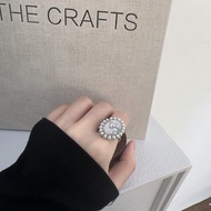 Ouyang Nana's Korean-style vintage deer pearl ring for women, light luxury niche exquisite fashion v