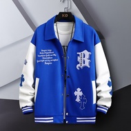 Baseball Jacket BIG Size (S - 6XL) custom (LOGO B) Varsity Baseball Jacket Button Bomber FLeece 6XL 