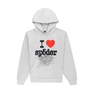 เสื้อฮู้ดผ้าฮิทเชอร์สีเทา Sp5der Souvenir Hoodie Heather Grey คุณภาพเยี่ยม ปกโปโล แขนยาว ปกโปโล ปกโป