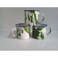Old school zinc enamel cups striated/blirik-drinking cups 7 cm-coffee cups-old cups 3 pcs
