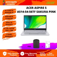 Acer Laptop Aspire 5 A514-54-53W4 (i5-1135G7/8GB/512GB SSD/IRIS XE/W10/OFF/15.6"/BAG0/PINK)