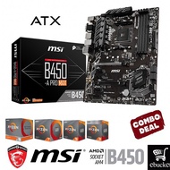 MSI B450-A PRO MAX AMD Socket AM4 B450 AMD MOTHERBOARD + AMD RYZEN CPU COMBO