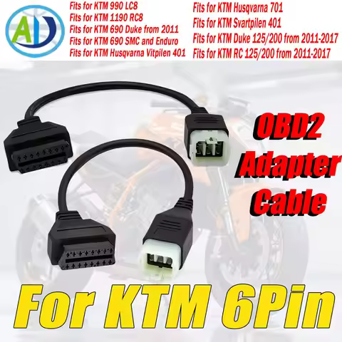 OBD2 Diagnostic Cable For KTM Motorcycle Diagnostic Cable For Duke 125/200/690/990LC8/1190/RC8 OBD2 