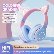 【Shop the Latest Trends】 New St89m Gradient Wireless Bluetooth Cat Ear Headphones Hd Microphone Hifi