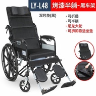 Elderly Wheelchair Manual Wheelchair Scooter Wheelchair Walker Folding Wheelchair Lightweight with T