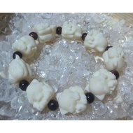 Customized Design Nine Tail Fox Nut Ivory Red Tiger Eye Bracelet 九尾象牙红狐手串