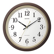 Clock Rhythm (Rhythm) Watch Radio Clock Quiet Continuous Second Hand Tea M564 φ32X4.5cm 8MY564SR06 Brown【Direct From JAPAN】