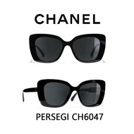 New Kacamata Hitam CHANEL Sunglasses hitam Original 100% Square CH6047 Black Wanita Tabir surya UV