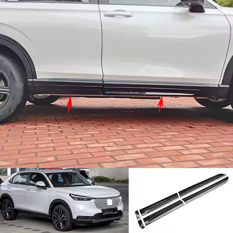 FIT For Honda HR-V HRV RV5 Vezel 2022 2023 2024 ABS Glossy black Side Body Spoiler Skirts Door Car B
