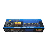 TORA Socket Wrench Socket/ Black Socket Set of 10 Pcs 8-24 MM - Impact Socket Set 10pcs / 8 - 24mm
