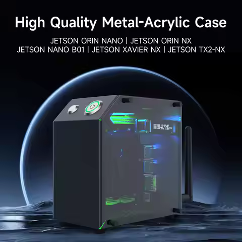 Jetson MINI NANO Protective Case DIY Electronic Box with OLED Cooling Fan Support Jetson NANO/Orin N