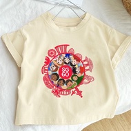 SG 60 Print Kids Beige Short Sleeves T-shirt Singapore Top Tee Singapore National Day Outfit