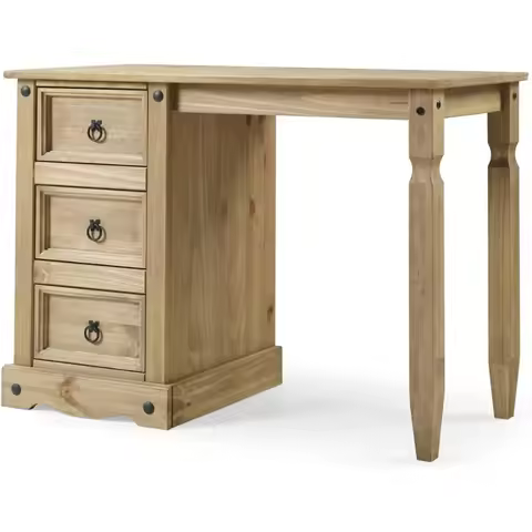Classic Real Wood Dressing Table Vanity Set - Timeless Style - 40.35"x16.93"x29.25" - 44.09lb