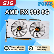 PQIVB SJS RX 580 8G 256Bit 2048SP GDDR5 AMD GPU Graphics Cards RX580 White Video Card Radeon 8GB Min