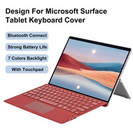 7 Color Backlit For Microsoft Surface Pro 3 4 5 6 7 7+ X 9 8 Go 1 2 3 Portable Slim Wireless Bluetooth Keyboard with Touchpad Tablet Keyboard